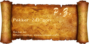 Pekker Zágon névjegykártya